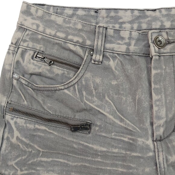 DNM Collection Original Biker Moto Jeans Mens 34x30 Gray Acid Wash Distressed - Picture 4 of 12